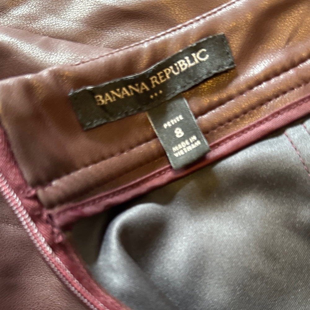 Banana Republic Deep Red Leather skirt